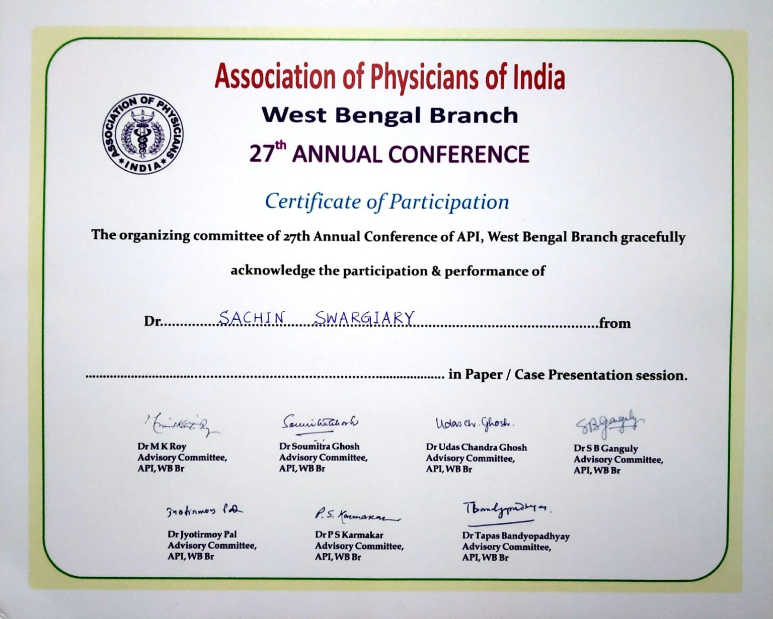 27th Annual Conference — API West Bengal Branch
