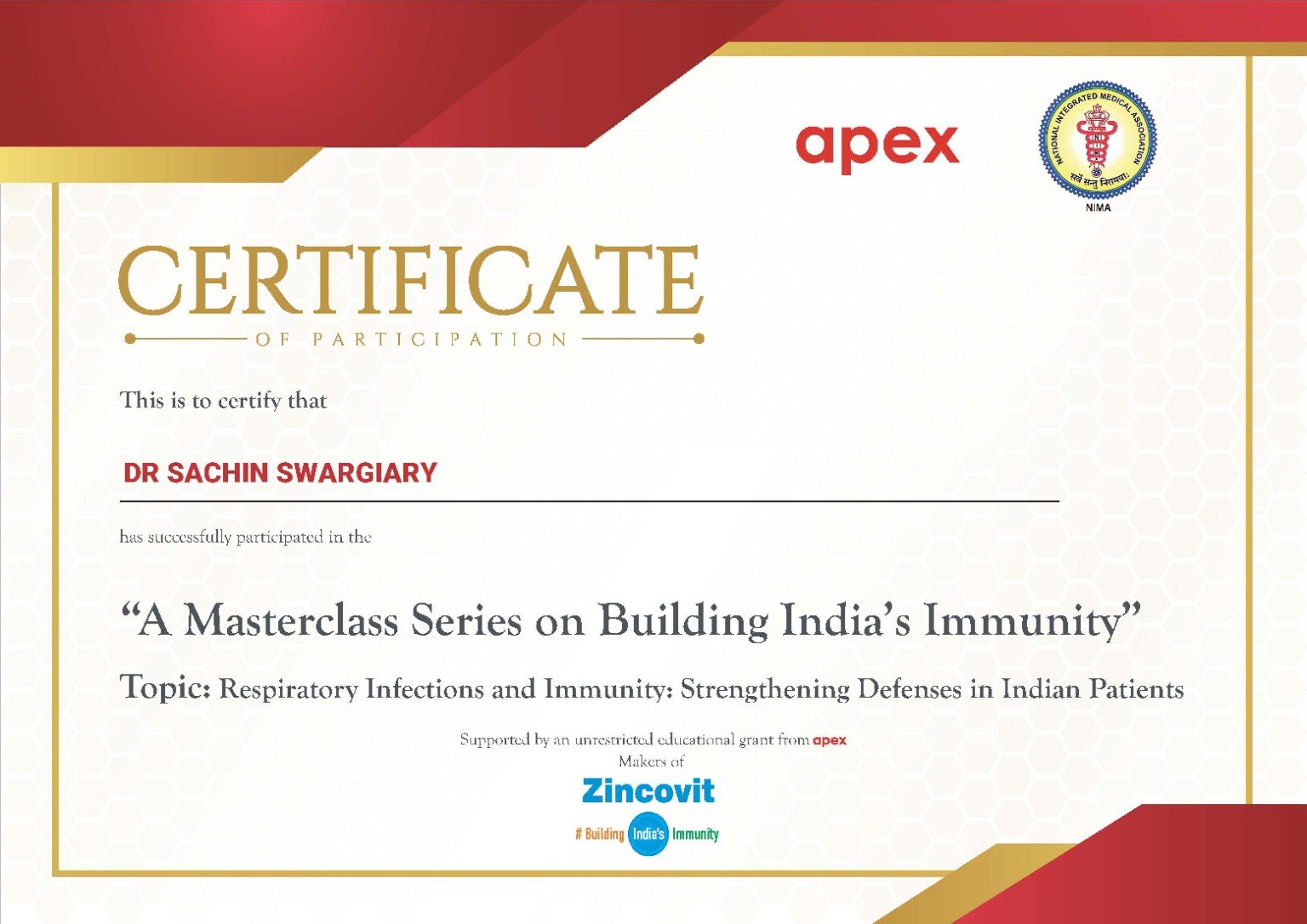 Masterclass Series on Building India’s Immunity