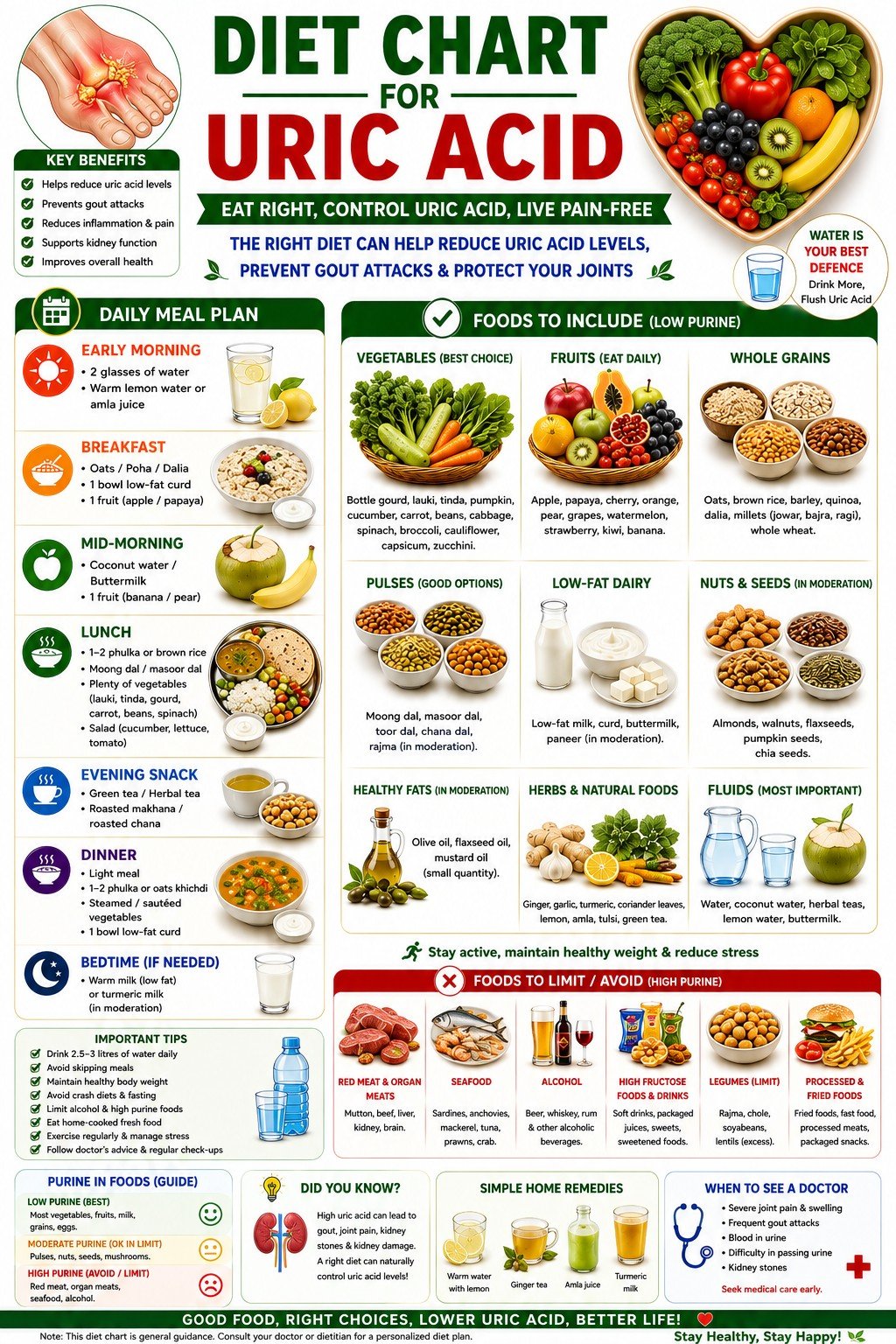 Uric Acid diet chart